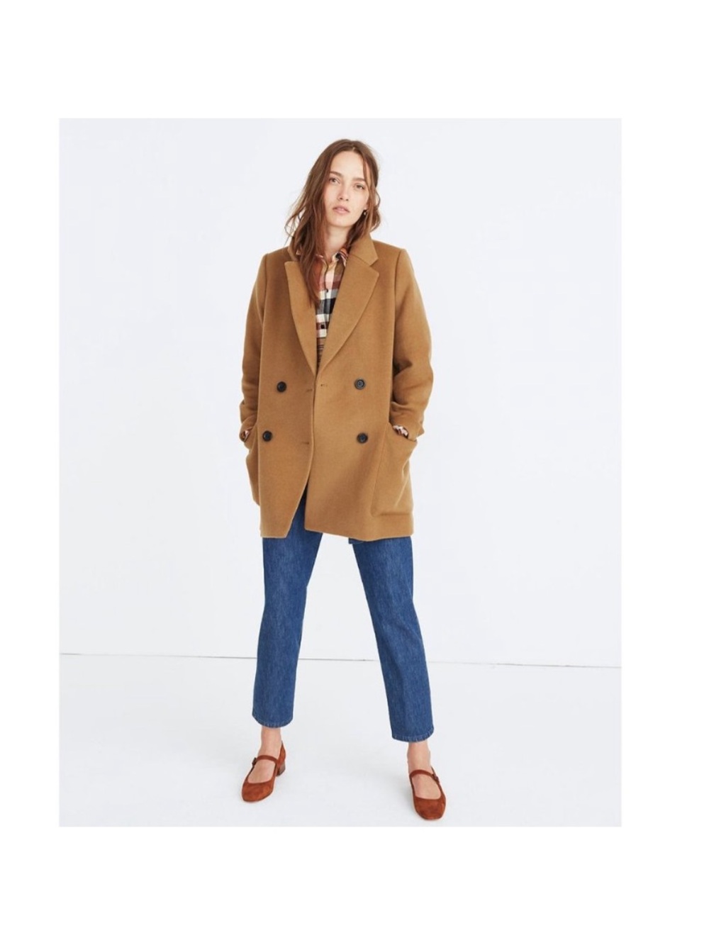 MADEWELL Hollis Double Breasted Camel Coat